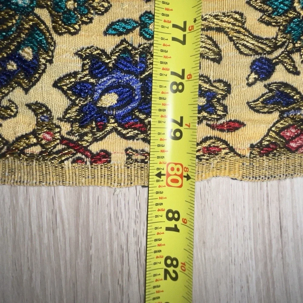 Vintage Persian Termeh Bedspread Large 80x95 Tapestry Boho Paisley Coverlet Gold